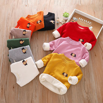 Boy gush thickened sweater 2020 new baby children cover head autumn and winter style warm and warm baby beating undershirt