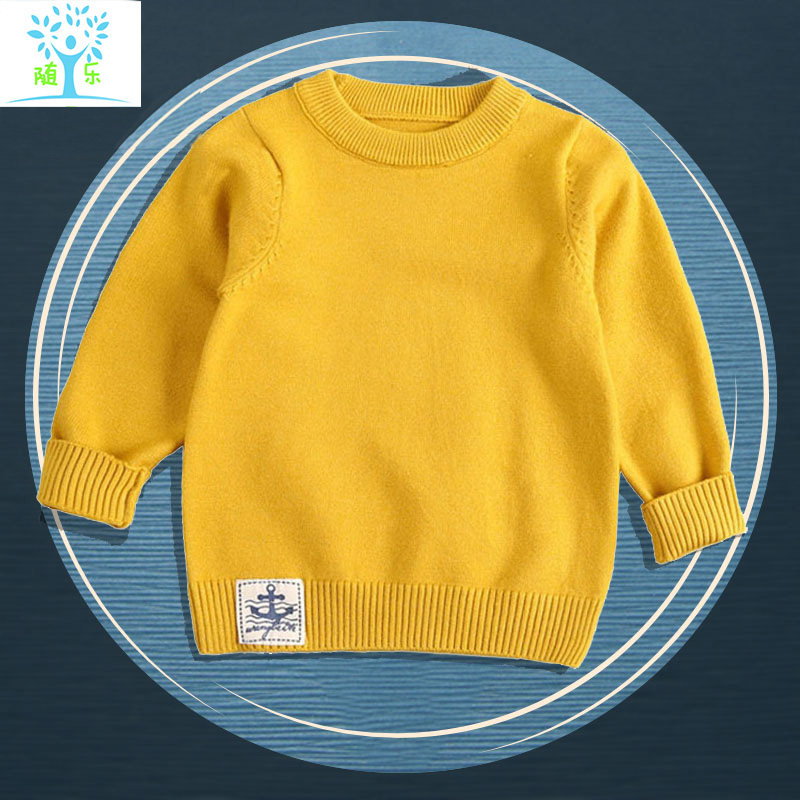 Baby boy sweater girl new little boy baby child pullover thin section bottoming sweater spring and autumn woolen yarn