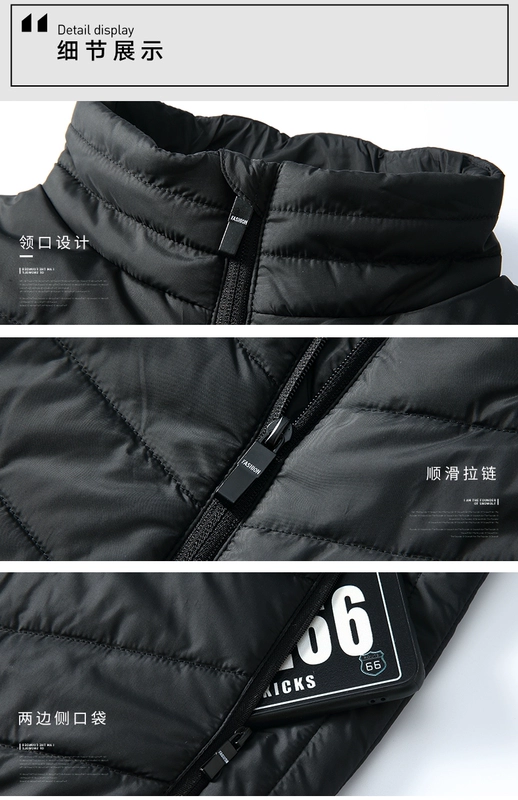 Áo vest cotton nam trung niên và người cao tuổi Áo khoác ngoài mùa đông nam 17 vùng sưởi ấm bốn điều khiển áo vest cotton sưởi ấm kích thước lớn Quần áo mùa đông mới của cha áo khoác sưởi ấm chạy bằng pin