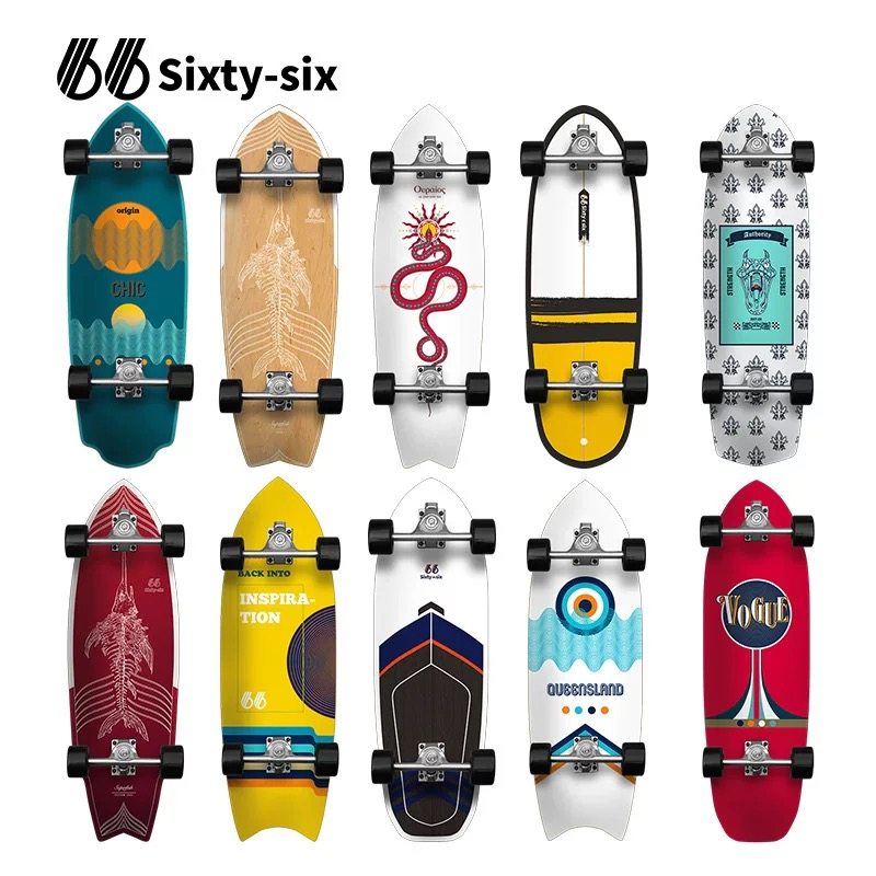 66Sixtysix наземная доска для серфинга Ruyi skateboard профессиональный транспорт для мужчин и женщин начинающих взрослых новичков наземная доска для перфорации Изображение 1