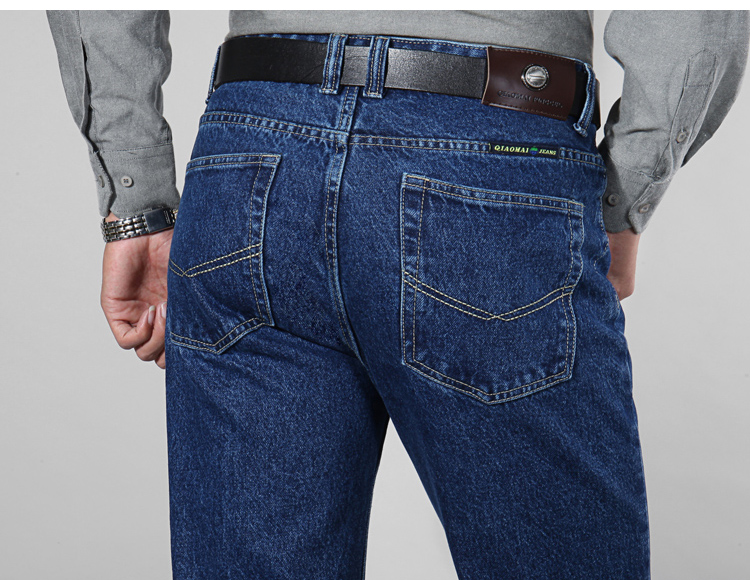 Chính hãng Của Apple Jeans Mùa Xuân và Mùa Thu Dày Cao Eo Người Đàn Ông Lỏng Lẻo của Trung Quần Cotton Miễn Phí Hot Daddy Mỏng