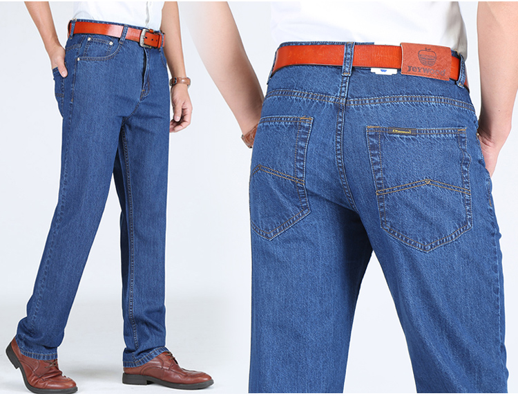 Siêu mỏng cotton apple jeans nam đích thực trung niên lỏng cao eo sâu thẳng mùa hè phần mỏng trung niên