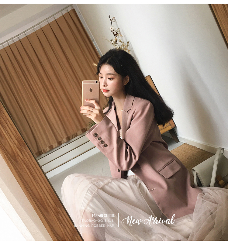 Fan Tri Kiều Áo khoác mùa thu sớm Bộ đồ nhỏ Miss Chị Tính khí giản dị Bộ đồ nhỏ mỏng đầm nữ đẹp