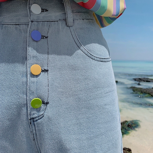 Джинсы, летние тонкие штаны, 2021 года, оверсайз, высокая талия, свободный прямой крой