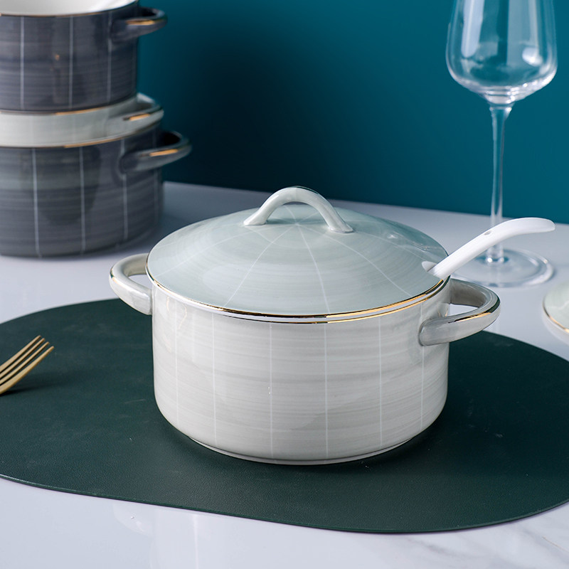 Ceramic special high temperature resistant lard oil pot household kitchen large chili oil pot European style seasoning pot seasoning bottle