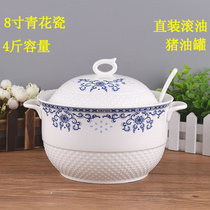 Creative large ceramic seasoning jar sauce bottle box sugar salt jar bucket Chili Bean Bean paste oil tank pig oil tank