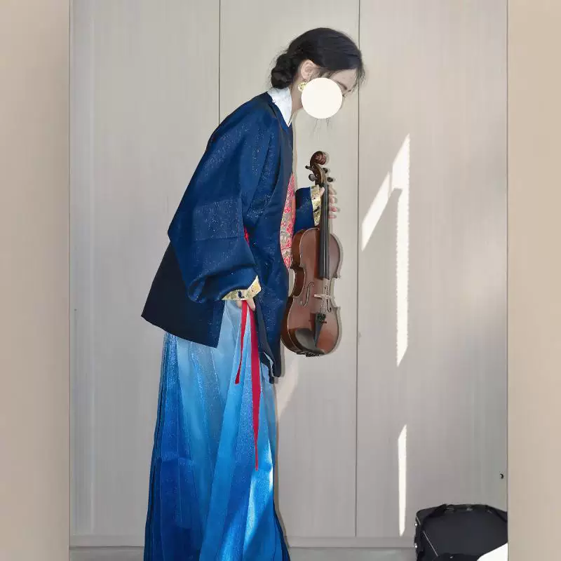 Xizhou Qu, Extreme Bei, Gradient Horse Face, Slightly Stepped Pleats, Printed Ming Dynasty Hanfu