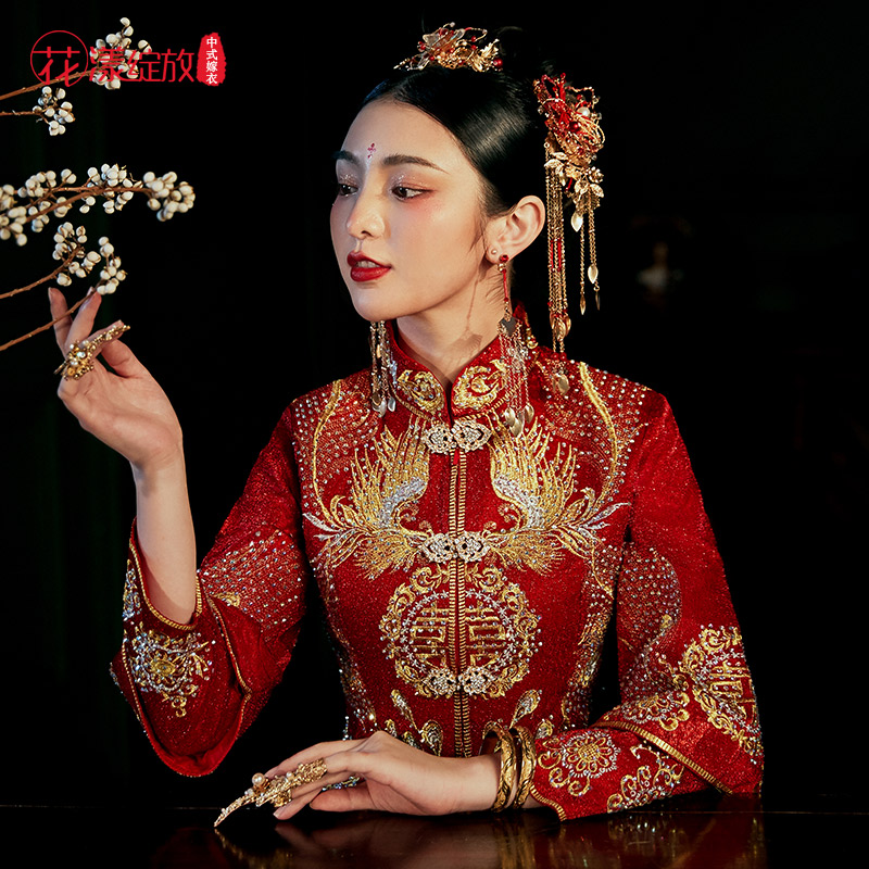 Suhe traditional wedding dress for bride, 2020, Chinese style, dragon and phoenix