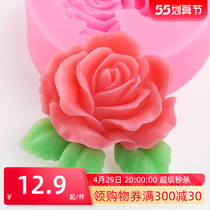 Handmade Soap Mold Soap Swaying Accessories Silicone Gel Model Sharper Solid Molding Single Soap Mold Green Leaf Rose about 25 gr