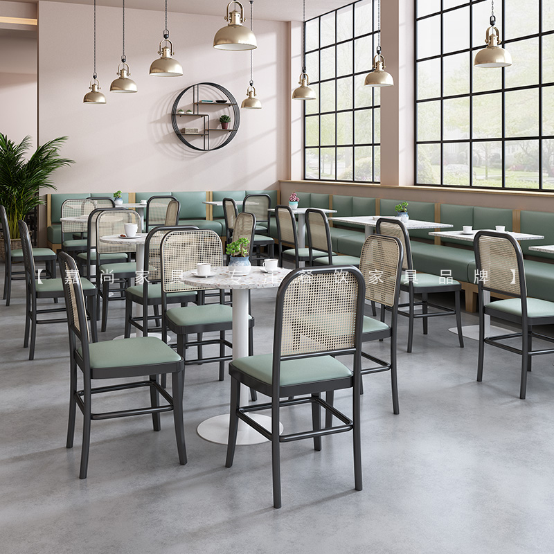 West Restaurant Choreographer Cassette Sofa hotel Milk Tea Shop Coffee Hall Clear Quartz Stone Cassette Table And Chairs Combination