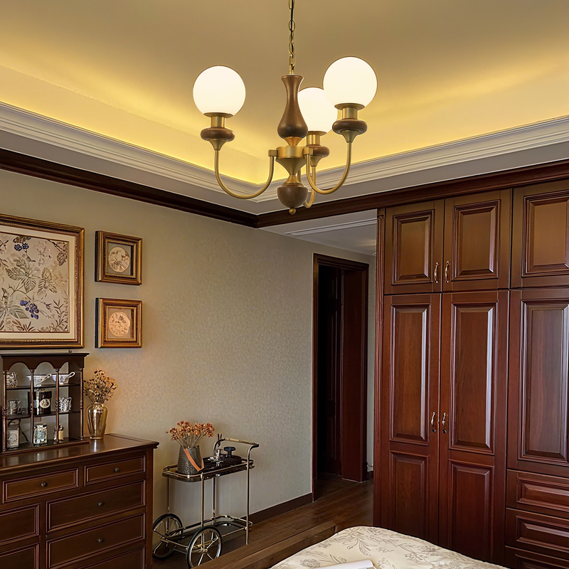 French American Retro Bedroom Main Light, Study Chandelier, Living Room Dining Room Light, Antique Style Lighting Fixtures, Room Ceiling Light