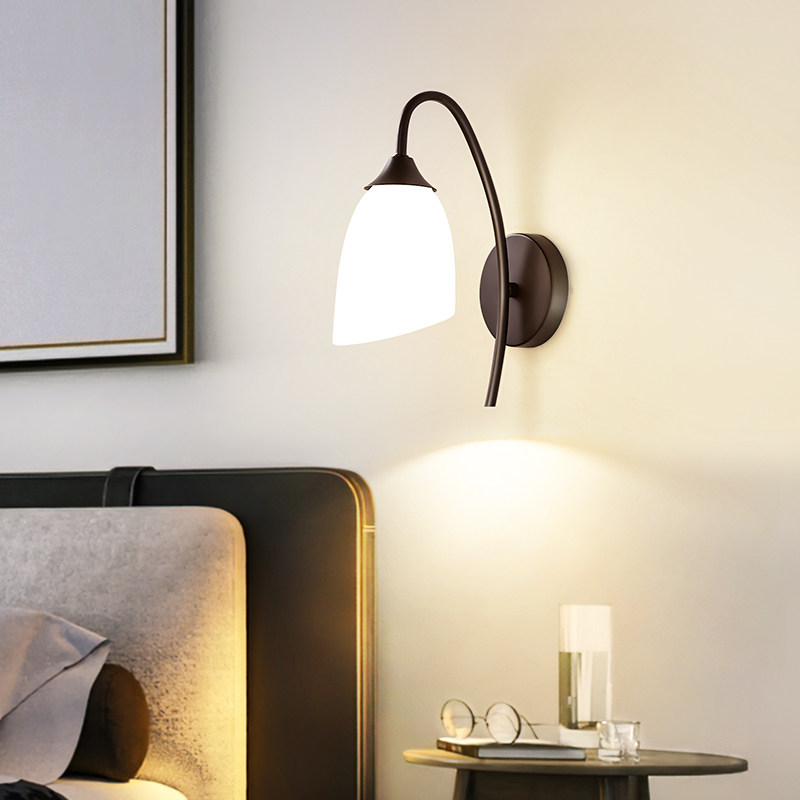 Wall lamp bedroom bedside lamp charging cordless Nordic modern minimalist TV background wall aisle living room wall lamp