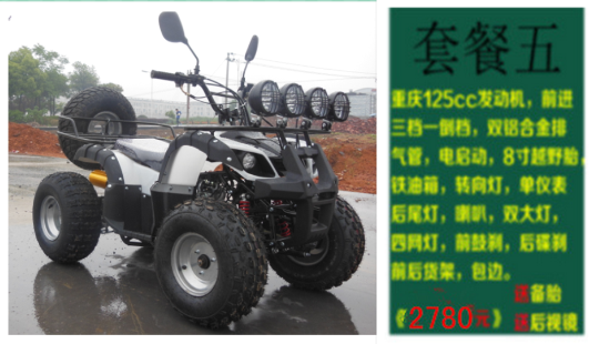 Lớn và nhỏ bull bãi biển trục xoay bốn bánh xe máy xe thể thao 125-250cc xe đạp leo núi off-road vehicle