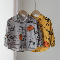 Maji homemade boys shirt childrens long sleeve shirt pure cotton baby personality jacket loose foreign Style Autumn Tide