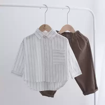 Children's shirt men's long sleeve 2020 Spring and Autumn new cotton cotton Korean personality tide baby shirt baby shirt