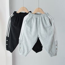 Soft glutinous pants childrens pants casual trousers boys sports pants childrens baby spring and autumn clothing loose Korean version