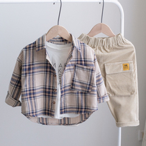 Fat thin baby can wear boys shirt 2020 new autumn long sleeve cotton childrens shirt spring and autumn coat