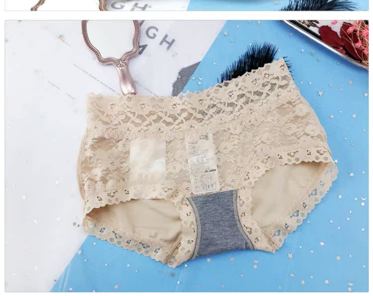 Caiti quần lót phụ nữ eo thấp góc phẳng ren gợi cảm mùa hè đồ lót cotton 4 các loại quần lót nam