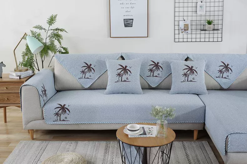 Summer sofa đệm bìa đặt Four Seasons chung bao gồm tất cả hoàn vũ trang bìa khăn sofa vải che sub-Continental toàn bộ đệm tựa lưng - Ghế đệm / đệm Sofa