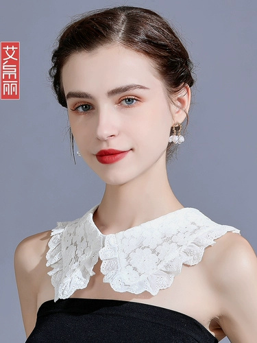 Кружевной универсальный фальшивый воротник, рубашка, шарф-платок, комплект, кружевное платье, в корейском стиле