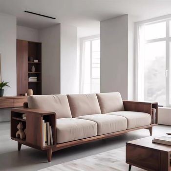 New chinese solid wood sofa 2025 new style living room home italian minimalist office club walnut three-person sofa New chinese solid wood sofa 2025 new style living room home italian minimalist office club walnut three-person sofa