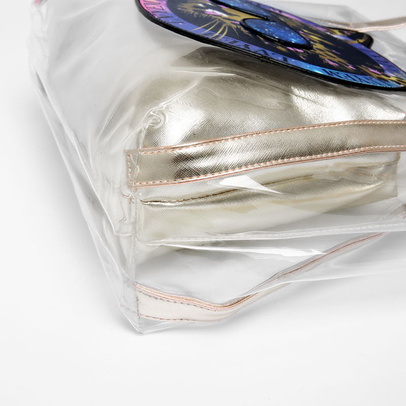 Women's Medium PVC Jaguar Vacation Beach Square Zipper Bag Sets Jelly Bag display picture 11