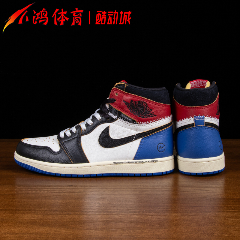 Xiaohong Sports Air Jordan 1 Aj1 Union Hiroshi Fujiwara Lightning Collaboration Black White Blue Io7847-002