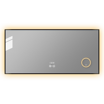 Light luxury smart bathroom mirror with frame wall-mounted LED mirror luminous anti-fog mirror with light bathroom mirror wall-mounted
