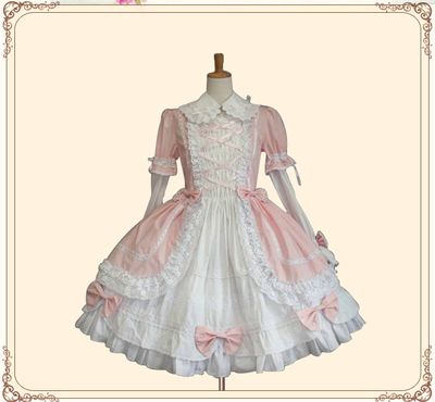 taobao agent Summer retro small princess costume, dress with sleeves, fitted, slim fit, long sleeve