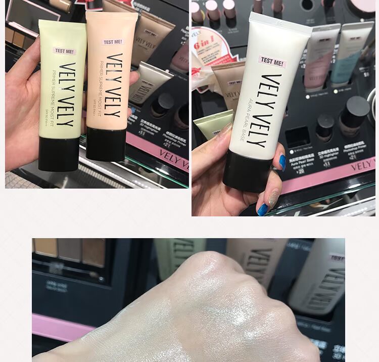 Hàn Quốc VELYVELY sáng màu làm trắng dưỡng ẩm trang điểm trước khi sữa dưỡng ẩm sửa đổi rõ ràng kem che khuyết điểm chính hãng kem che khuyết điểm essance