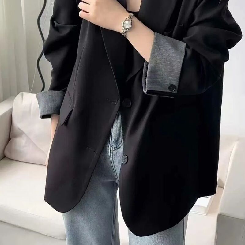 Spring and Autumn Drape Blazer for Women 2026 New Plus Size Design Casual Loose Korean Style Regular Shoulder Large Size Suit for Women