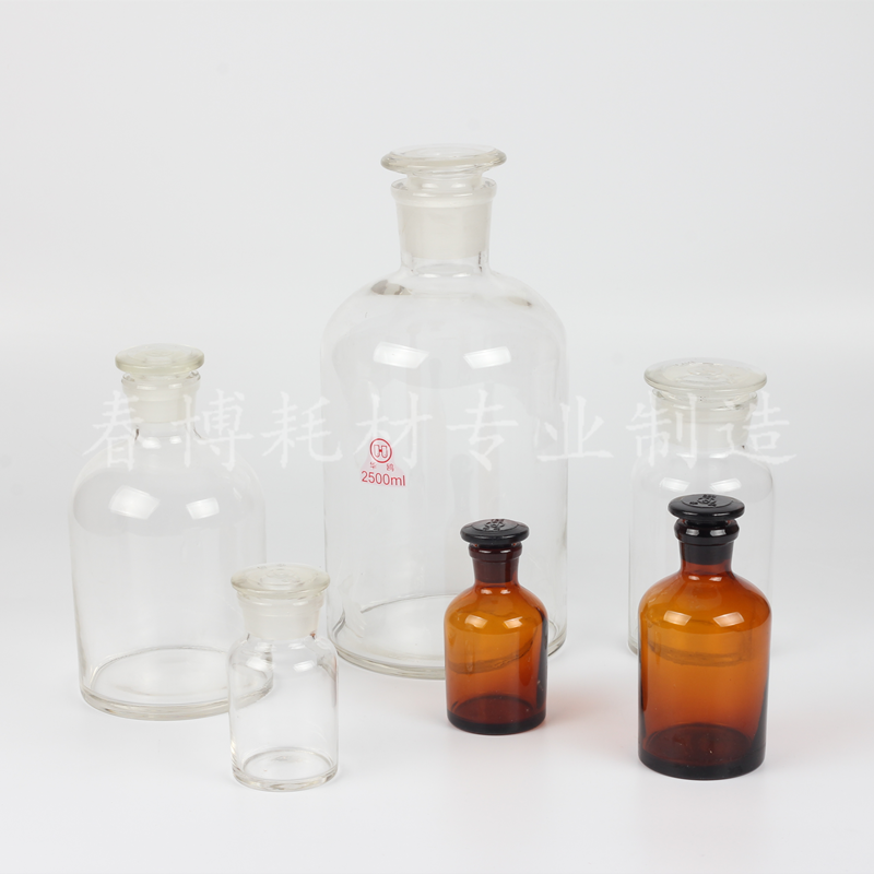 华鸥玻璃白色广口瓶小口瓶磨砂口试剂瓶30 6012525050010002500ml