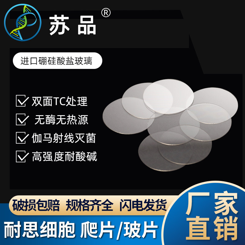 包邮NEST耐思 细胞培养板用细胞爬片 TC盖玻片圆爬片 100个/包