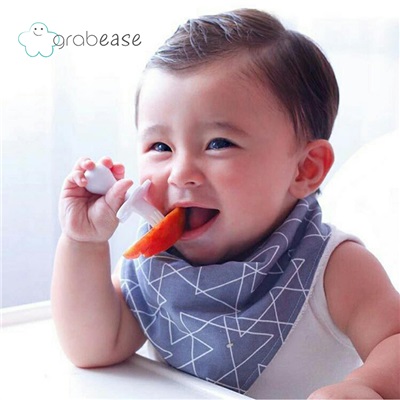 American Grabease Baby Spoon Baby Cob Training Fork Spoon Suit Soft Silicone yourself Learn to eat cutlery