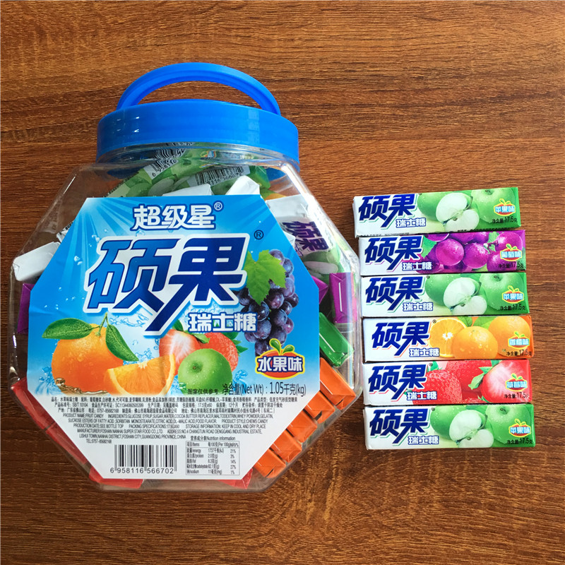 Super Star Master Fruits Swiss Sugar 17 5 gr * 60 Bars Loaded Mixed Fruit Taste Candy Soft Sugar Casual Zero Food