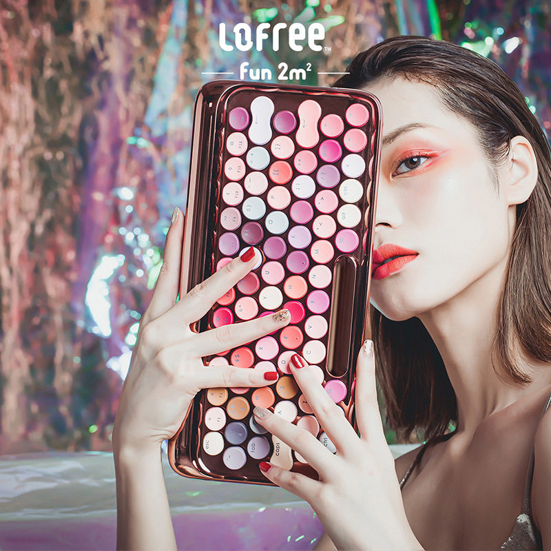 LOFREE Luofei bloom rose gold mechanical keyboard mobile phone computer wireless bluetooth tea shaft lipstick eye shadow retro