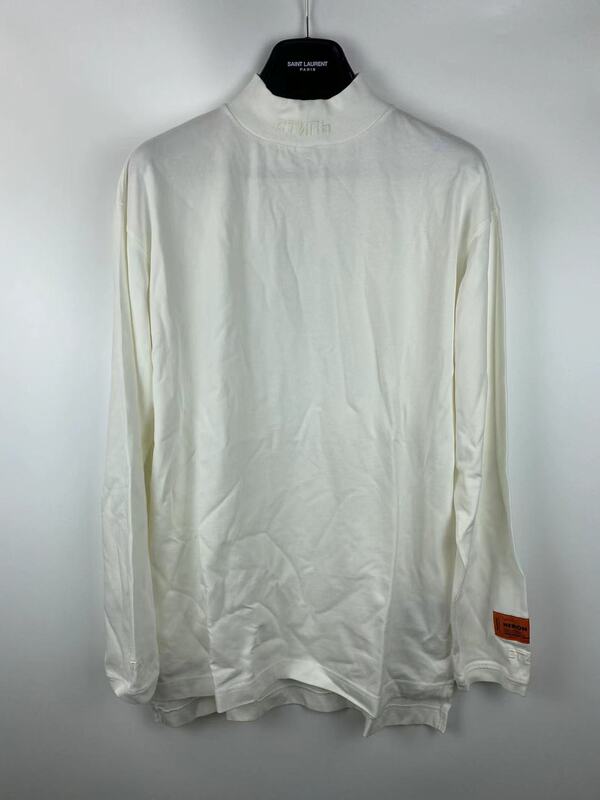 Domestic In-Stock Heron Preston Classic White Embroidered High-Neck Lettered Long-Sleeve T-Shirt