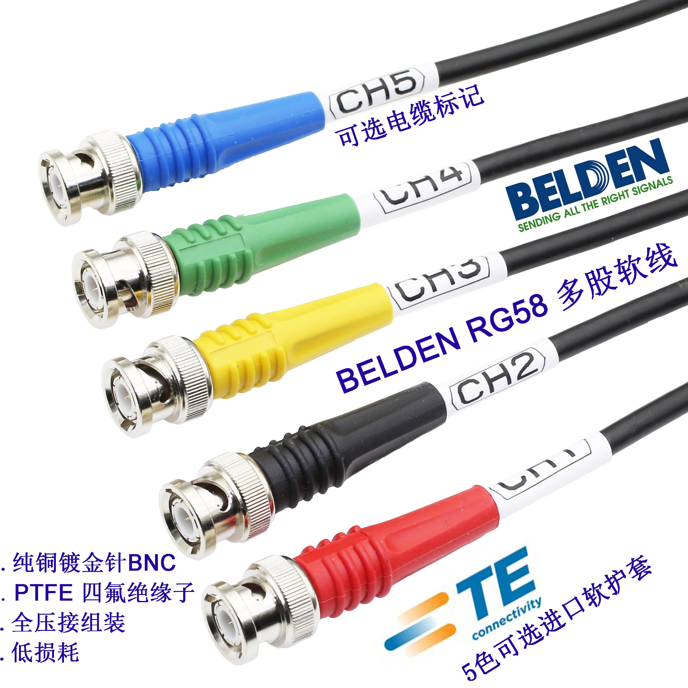 TB2258 High Quality Professional Test Grade RG58 C U Low Loss 50 Ohm BNC Public RF Coaxial