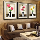 Ресторанная вышиваемая вышивка простая спальня цветочная бутылка 3D Cross Stroke Living Room Новая три -Union Painting Simple и Modern Painting