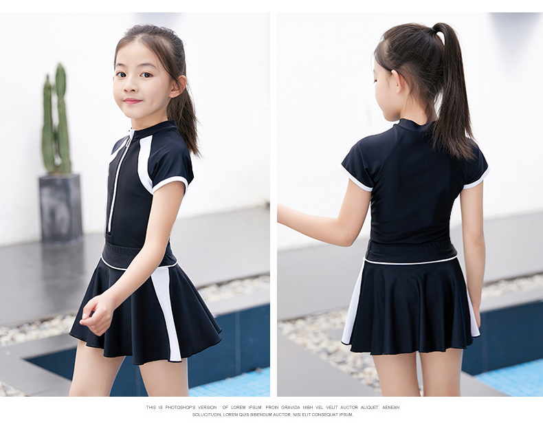 Đồ bơi cho trẻ em Cô gái lớn Trẻ em Xiêm Công chúa Váy Áo tắm Cô gái tuổi teen Làm khô nhanh Kem chống nắng Đồ bơi - Bộ đồ bơi của Kid đồ bơi cho bé trai