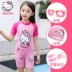 Hellokitty cô gái áo tắm cô gái võ sĩ liền kề áo tắm trẻ em nhỏ trẻ em lớn tay áo ngắn chống nắng đồ bơi Bộ đồ bơi của Kid