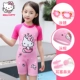 Hellokitty cô gái áo tắm cô gái võ sĩ liền kề áo tắm trẻ em nhỏ trẻ em lớn tay áo ngắn chống nắng đồ bơi