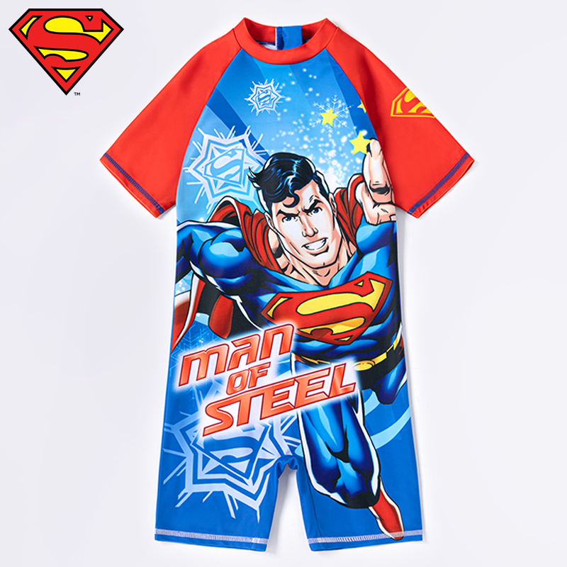 Superman children's swimsuit boys summer 2021 new one-piece boy baby middle and large children's sun protection quick-drying swimsuit