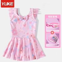 Розовый комплект, купальник, водонепроницаемая плавательная шапочка, 3 предмета