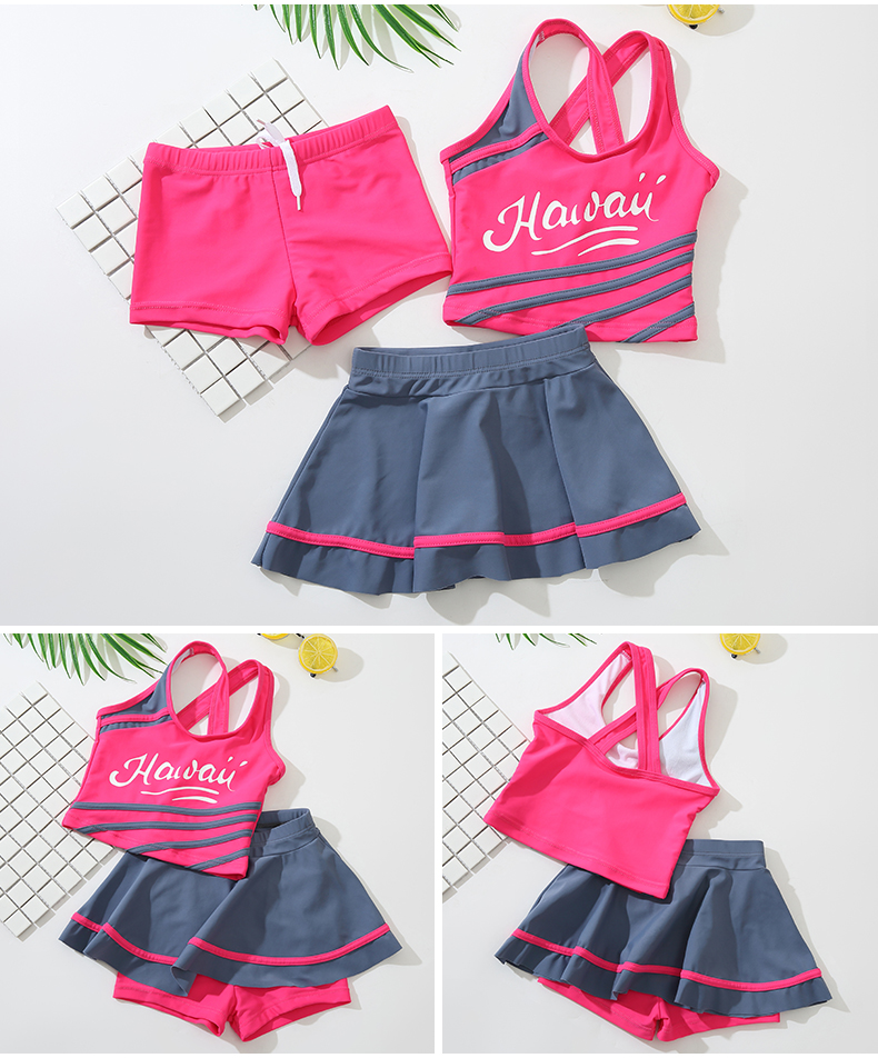 Áo tắm cho bé gái Công chúa Váy dễ thương Áo tắm Hàn Quốc Cô gái lớn Cậu bé bảo thủ Boxer Bộ ba mảnh - Bộ đồ bơi của Kid đồ bơi cho be gái 11 tuổi