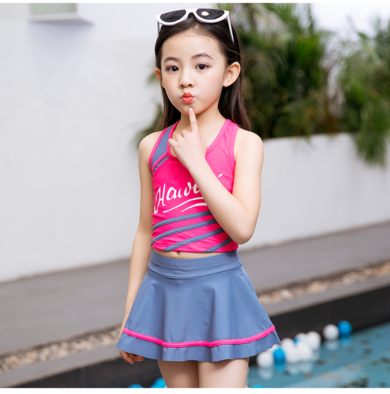 Áo tắm cho bé gái Công chúa Váy dễ thương Áo tắm Hàn Quốc Cô gái lớn Cậu bé bảo thủ Boxer Bộ ba mảnh - Bộ đồ bơi của Kid đồ bơi cho be gái 11 tuổi