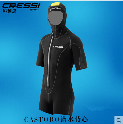 Italy CRESSI CASTORO adult male and female jumpsuit black warm wetsuit vest