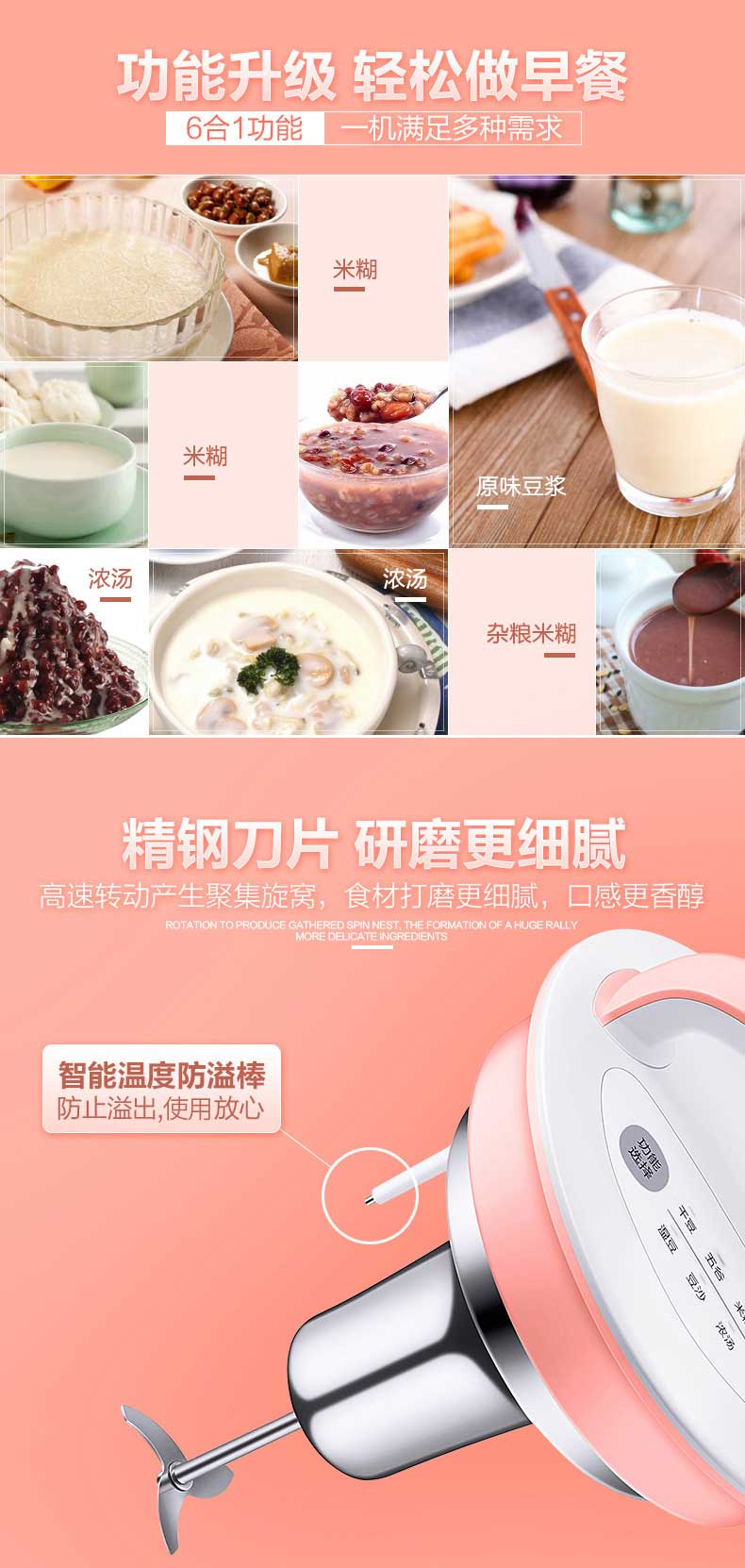 Supor Soymilk hộ gia đình nhỏ tự động đa chức năng sưởi ấm 3-5 người lọc miễn phí nấu 4 món đặc biệt chính hãng - Sữa đậu nành Maker máy làm sữa hạt kangaroo