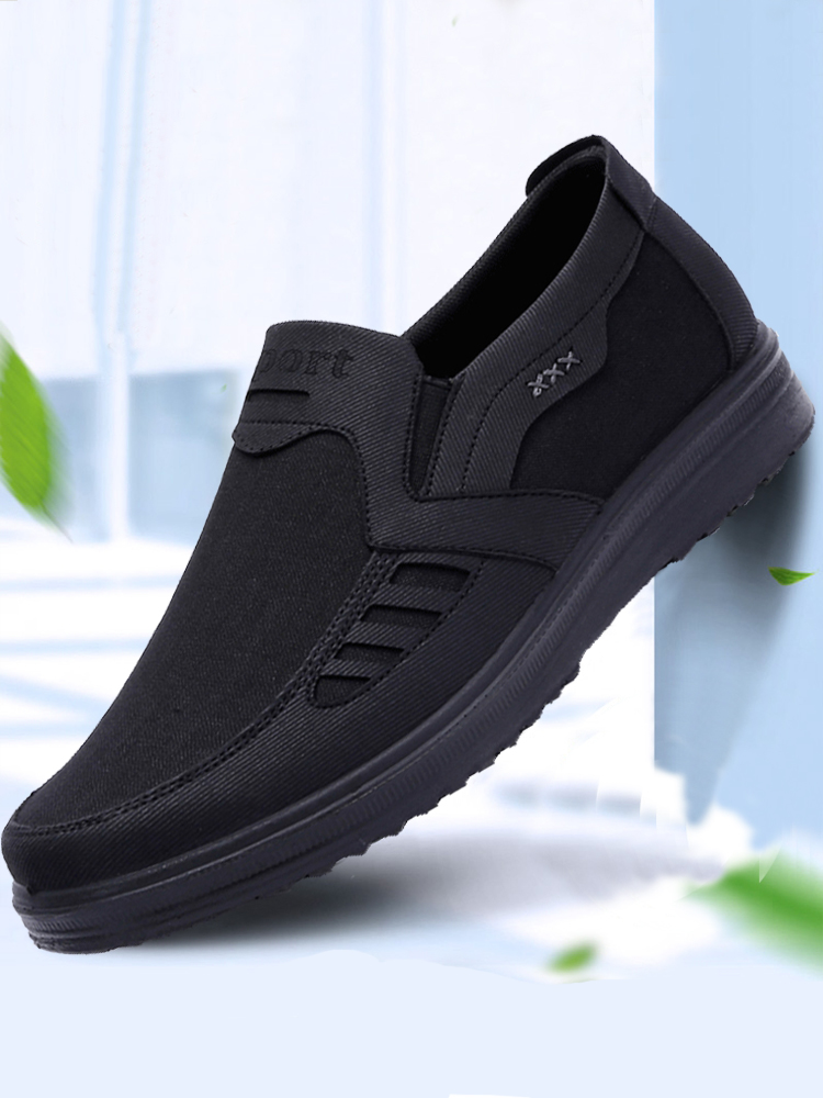 Old Beijing cloth shoes men's autumn and winter middle-aged and elderly dad large size single shoes 47 breathable 46 one pedal 48 non-slip men's shoes