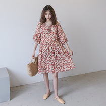 Pregnant women spring dress fashion clothes Korean red polka dot doll skirt maternity dress summer skirt